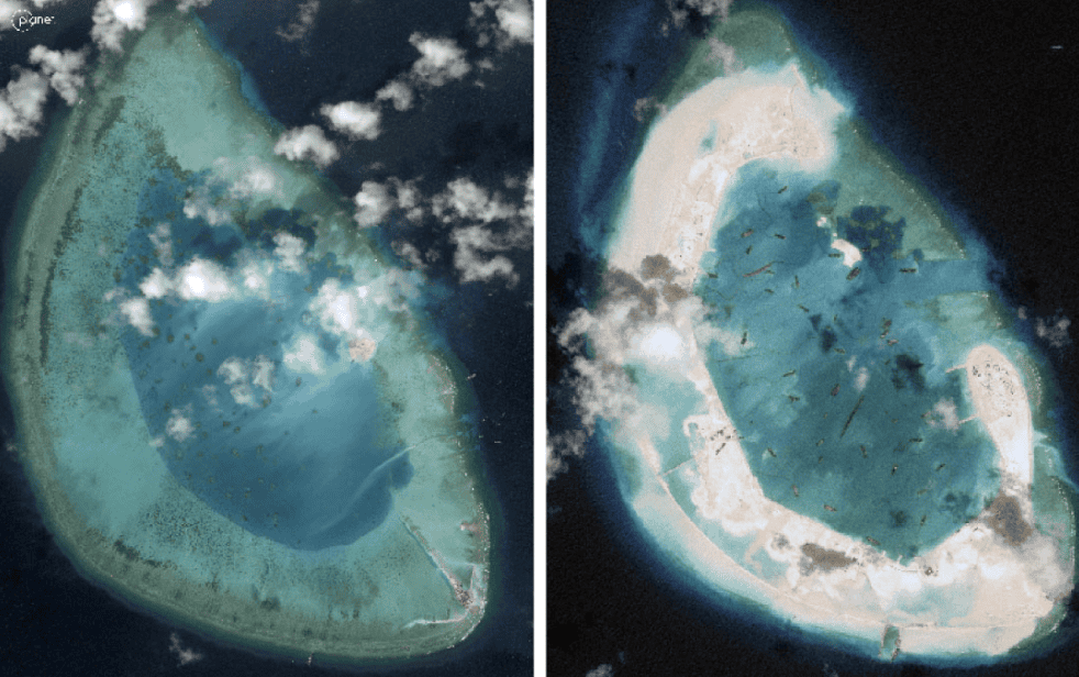 Expansion of Antelope Reef. Source: Planet Labs/WSJ.