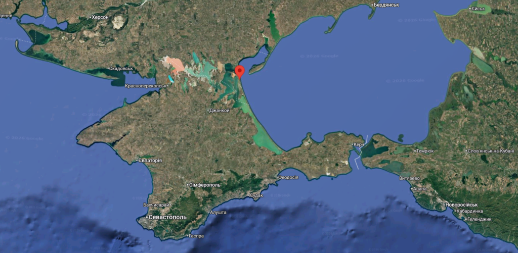 Село Щасливцеве Херсонської області. Карта GoogleMaps