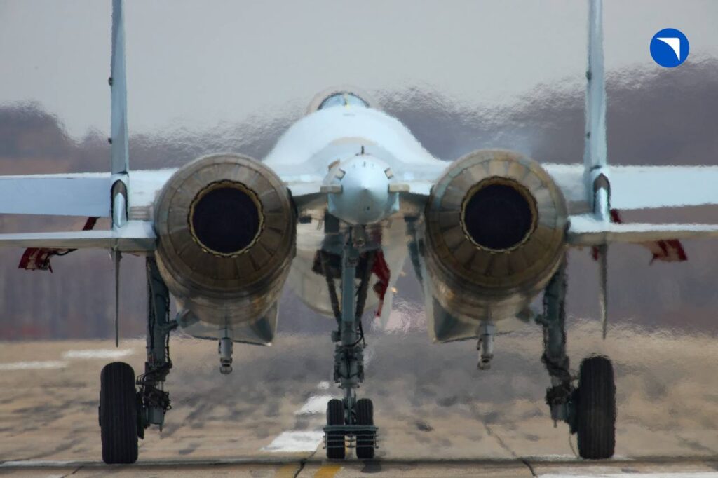 Винищувач Су-35С під час передачі ПКС РФ у межах 1-ї партії. Публікація від 19.04.2026. Фото: ОАК.