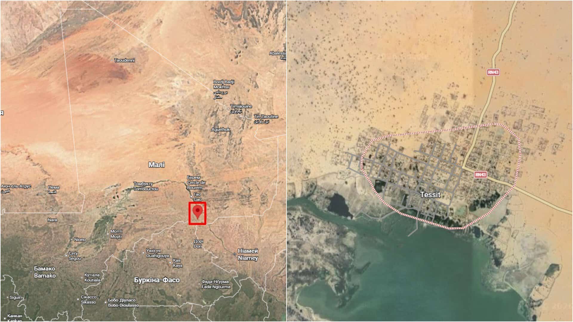 Tessit on the map of Mali