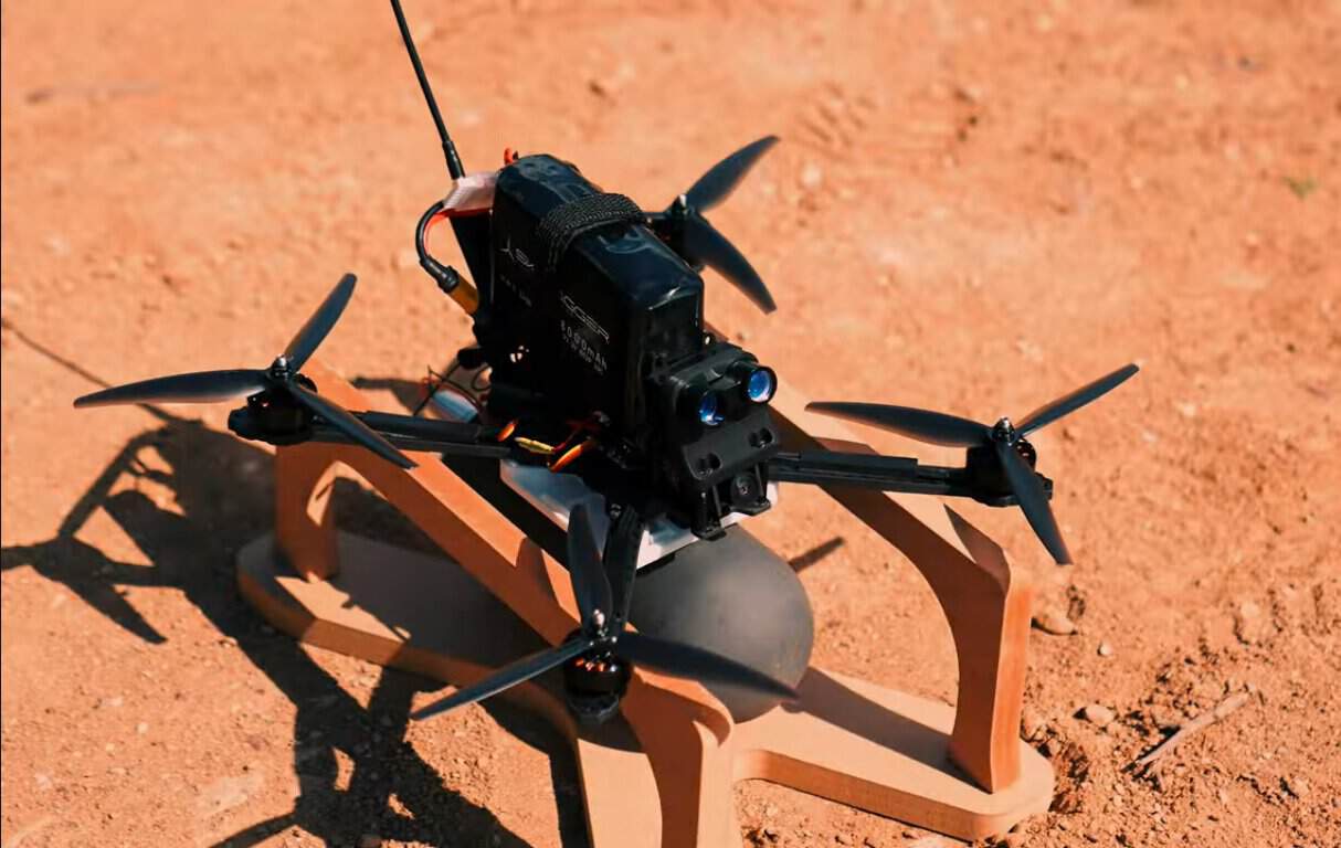 Turkish Skydagger FPV kamikaze drone. Screenshot from the manufacturer's video