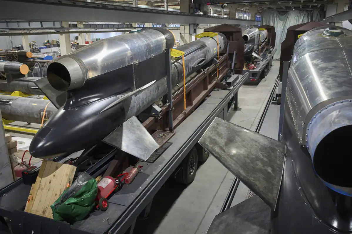 Production of Ukrainian Flamingo cruise missiles, August 2025. Photo credits: Associated Press