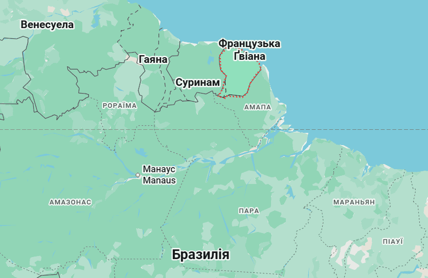 Французька Гвіана. Джерело: Google Maps