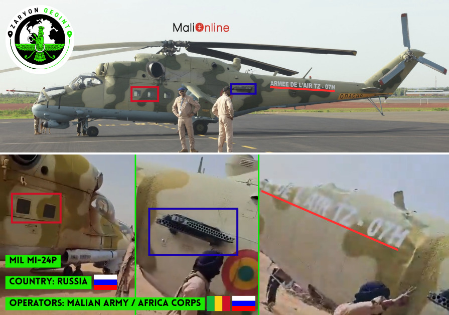 Identification of the Malian Mi-24P. Photo credits: Zaryon OSINT