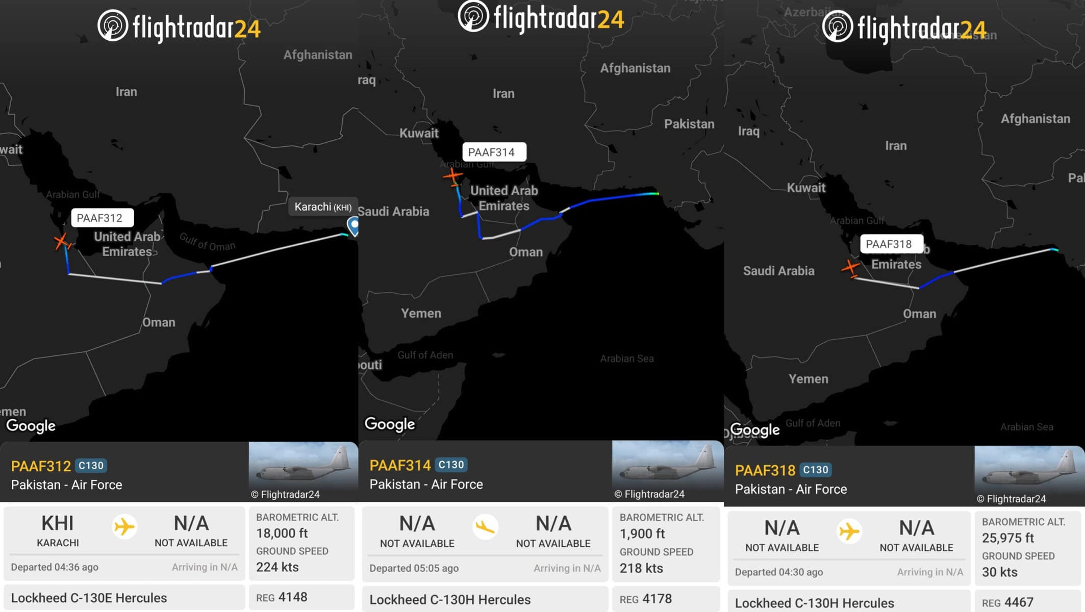 The Pakistani C-130H military transport aircraft in Saudi Arabia. April 9, 2026. Source: Egypt’s Intel Observer