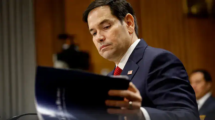 Minister van Buitenlandse Zaken Marco Rubio. Fotocredits: Kevin Dietsch/Getty Images