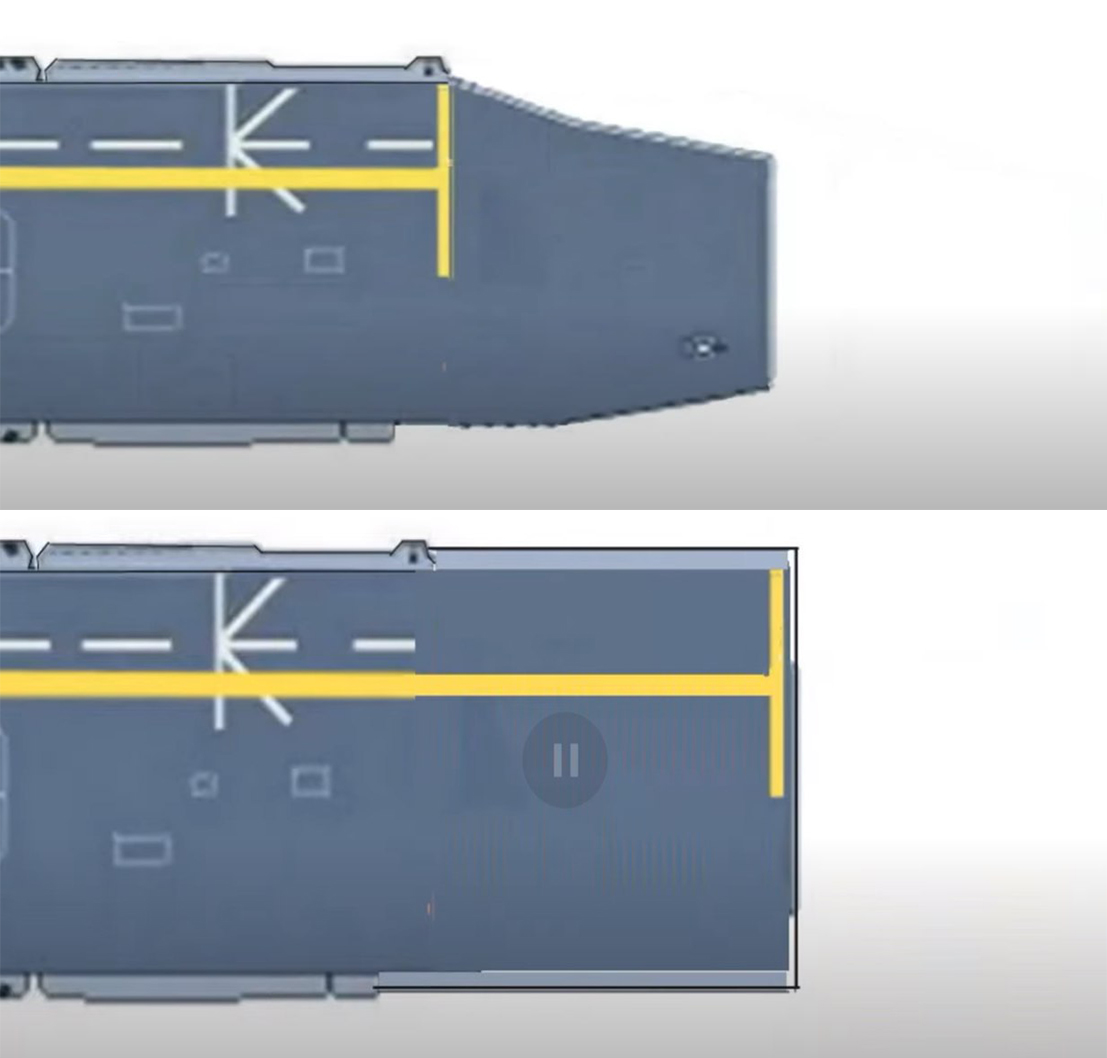 Modernization of the bow section on Izumo-class helicopter carriers. Photo credits: AGC