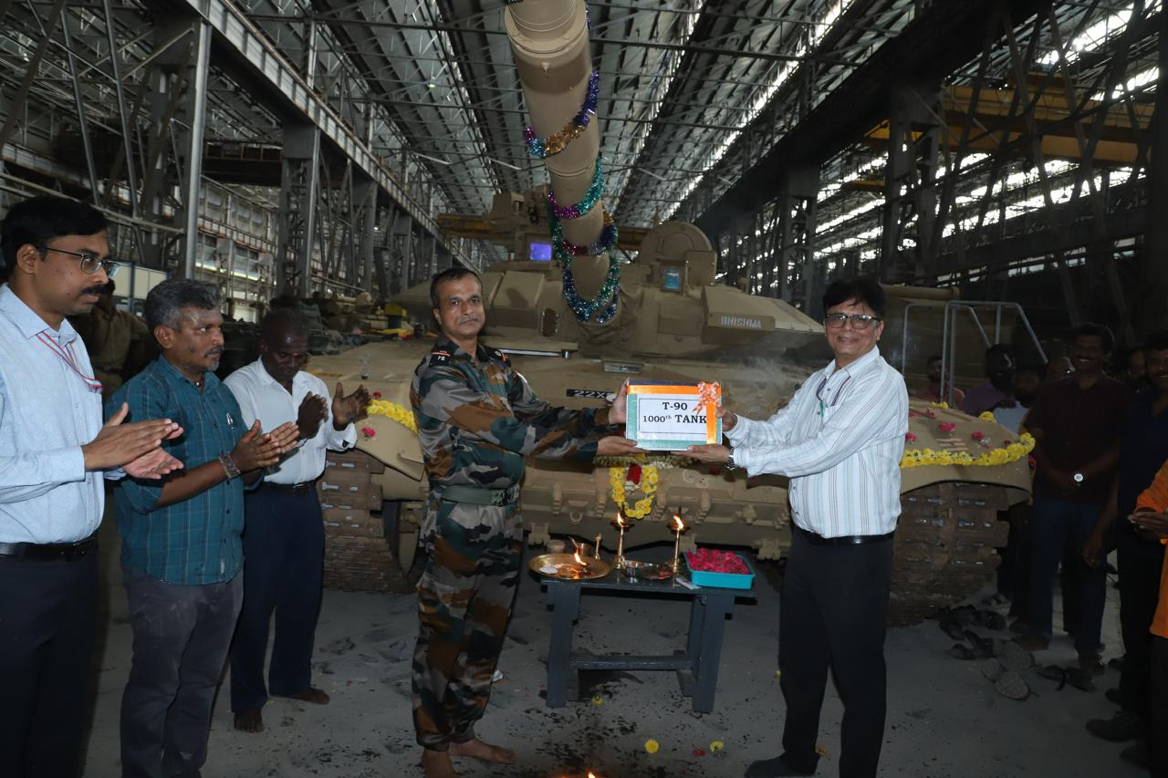 India Produces 1,000th T-90 Tank