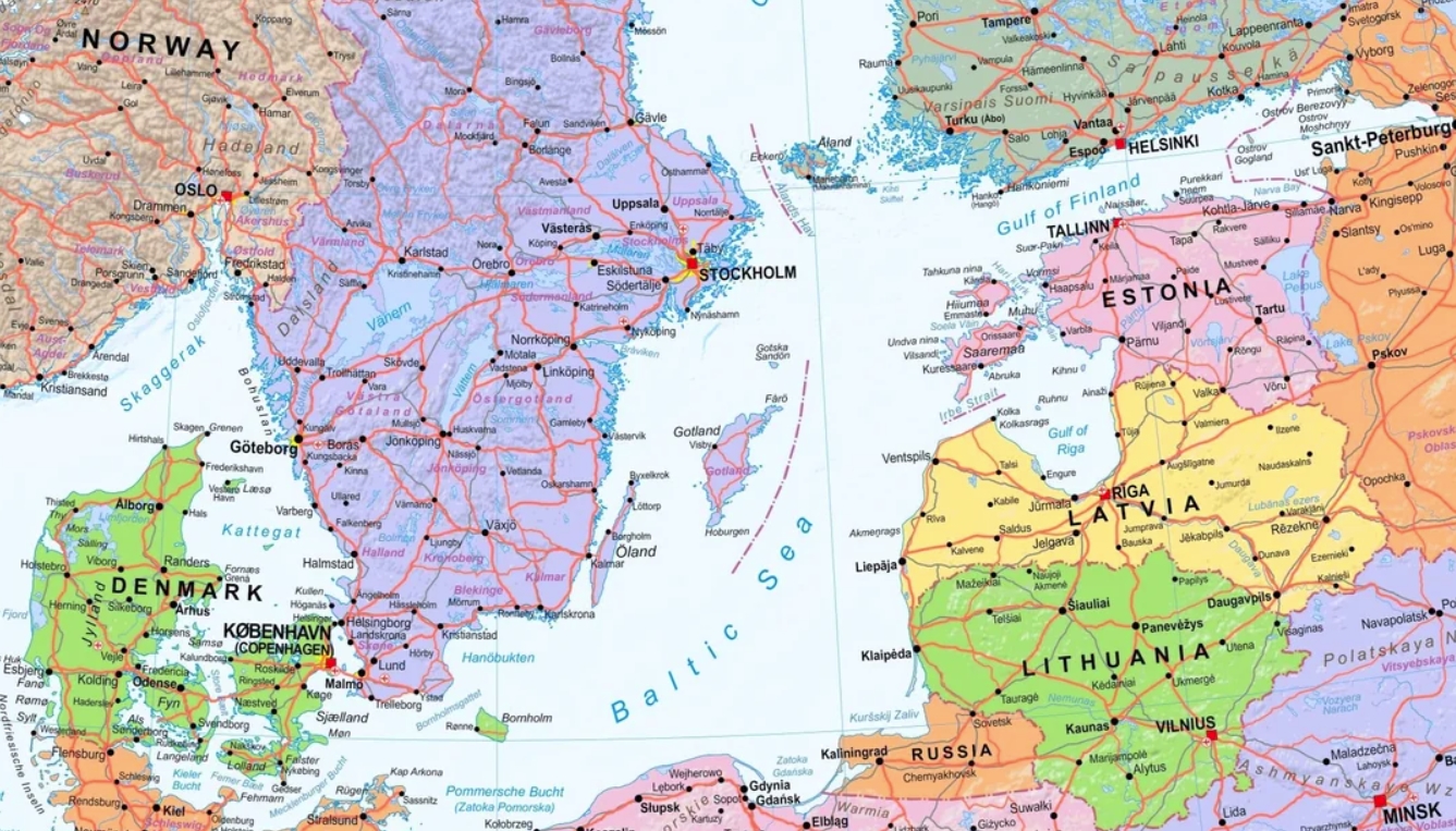 The Baltic Sea on the map