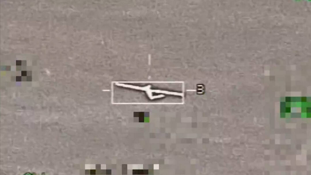 A drone before being struck by an FZ275 missile fired from a Belgian Air Force F-16. April 2026. Source: Belgian Ministry of Defence