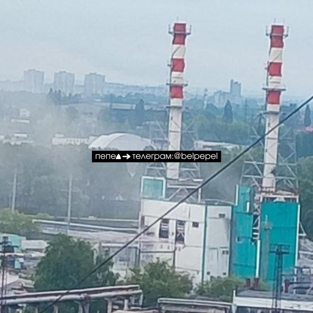 The Belgorod thermal power plant after the missile attack on May 15, 2026. Photo credits: Pepel Telegram channel.