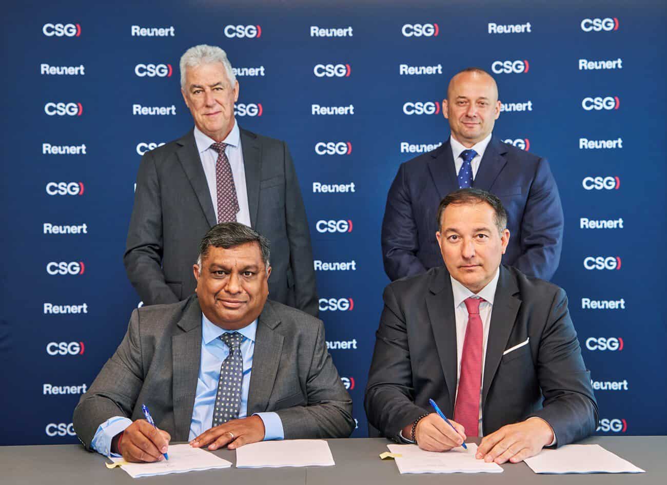Signing of the agreement between Reunert and CSG. Source: CSG