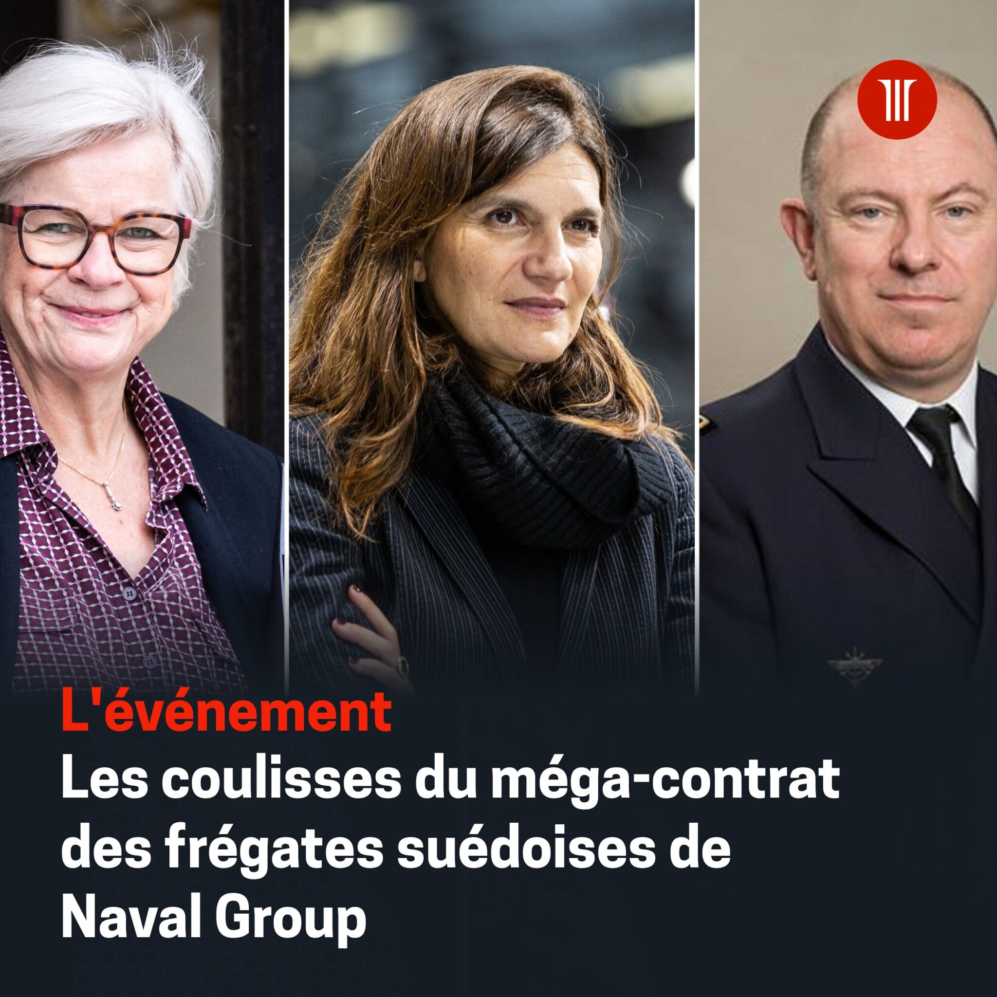 Catherine Vautrin, Alice Rufo, Thierry Carlier — illustrative image of the signing of the contract with Saab. Photo credits: La Lettre