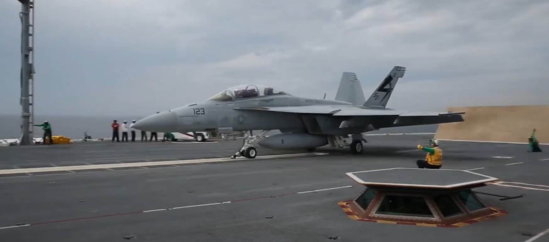 Electromagnetic catapult on USS Gerald R. Ford. Screenshot from U.S. Navy video