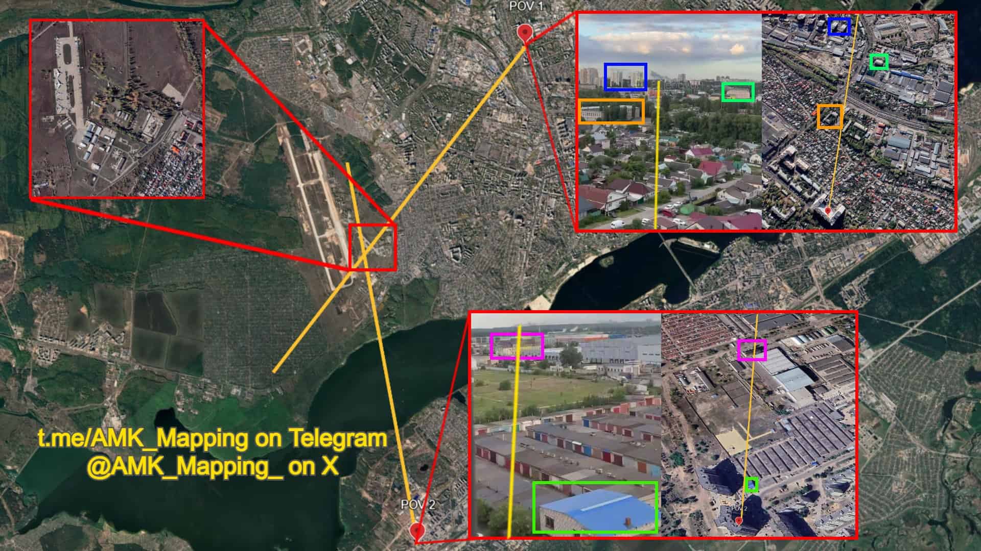 Geolocation data from AMK Mapping shows the reported strike on the Baltimor airbase in Voronezh on May 27, 2026