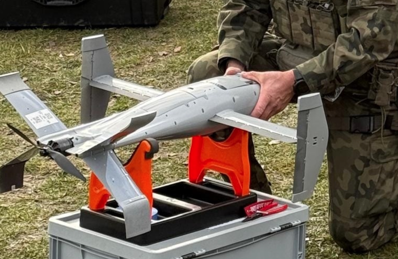 Surveyor interceptor drone of the Merops anti-drone system during exercises in Poland. November 2025. Photo credits: US Army