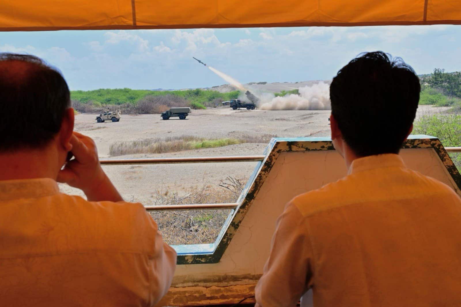 Japanese Defense Minister Shinjiro Koizumi watches the launch of an SSM-1 during the Balikatan 2026 exercise. Photo credits: Prime Minister's Office of Japan