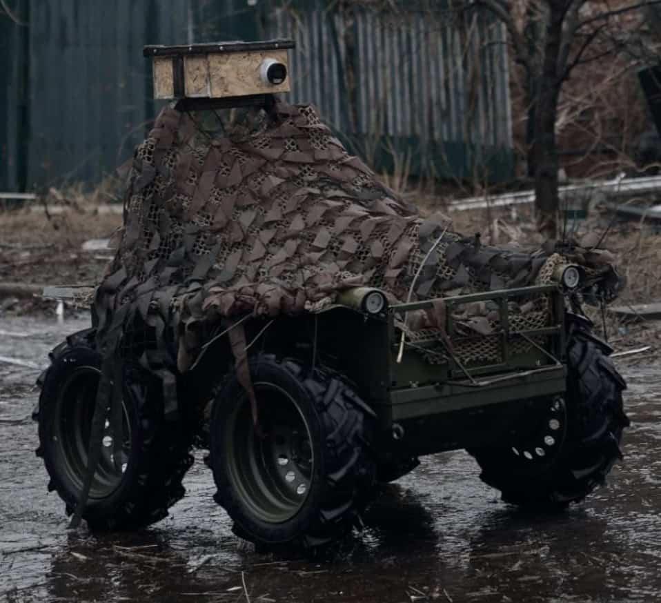 Ground drone (UGV) of the 100th Separate Mechanized Brigade. Photo credits: Volyn Beavers UGV unit