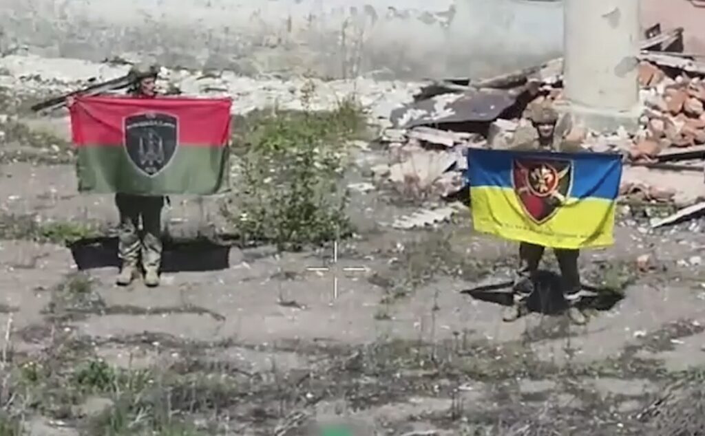 Ukrainian troops in the village of Odradne, the Kharkiv region. May 2026. Source: 129th Heavy Mechanized Brigade