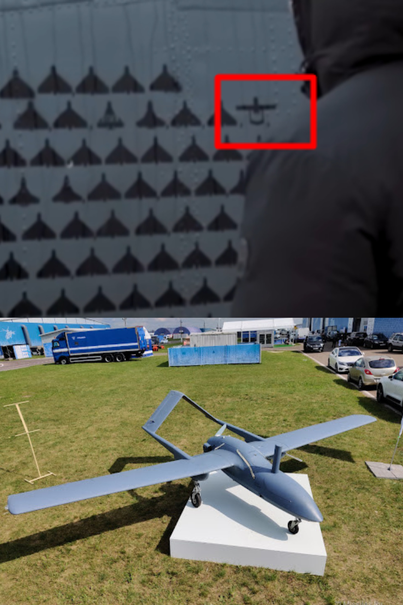 Comparison of markings on the An-28 with the Korsar drone. Photo: The New York Times/Wiki