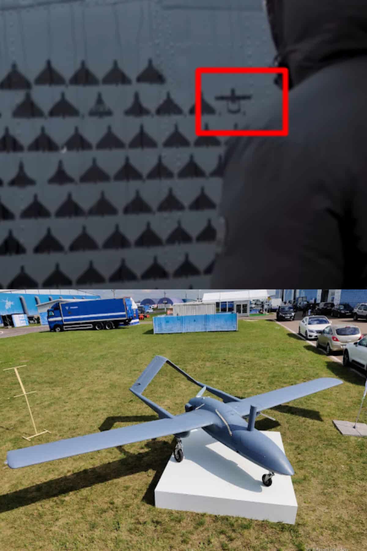 Порівняння позначок на Ан-28 на дрона "Корсар" Джерело: The New York Times/Wiki.