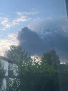 Дим, що здіймається над НПС «Второво». 04.05.2026. Джерело: Supernova+.