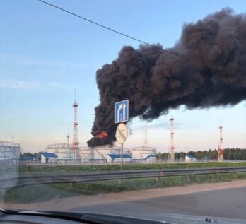 Fire on the territory of the Solnechnogorsk oil filling station in the village of Durikino. 05/17/2026. Photo: SuperNova+