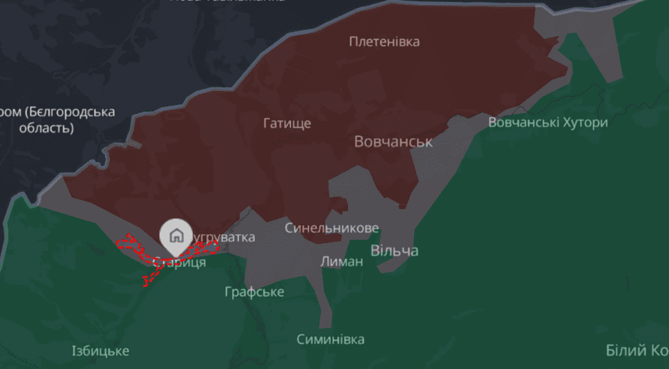 The village of Starytsia in the Kharkiv region. May 7, 2026. Source: DeepState