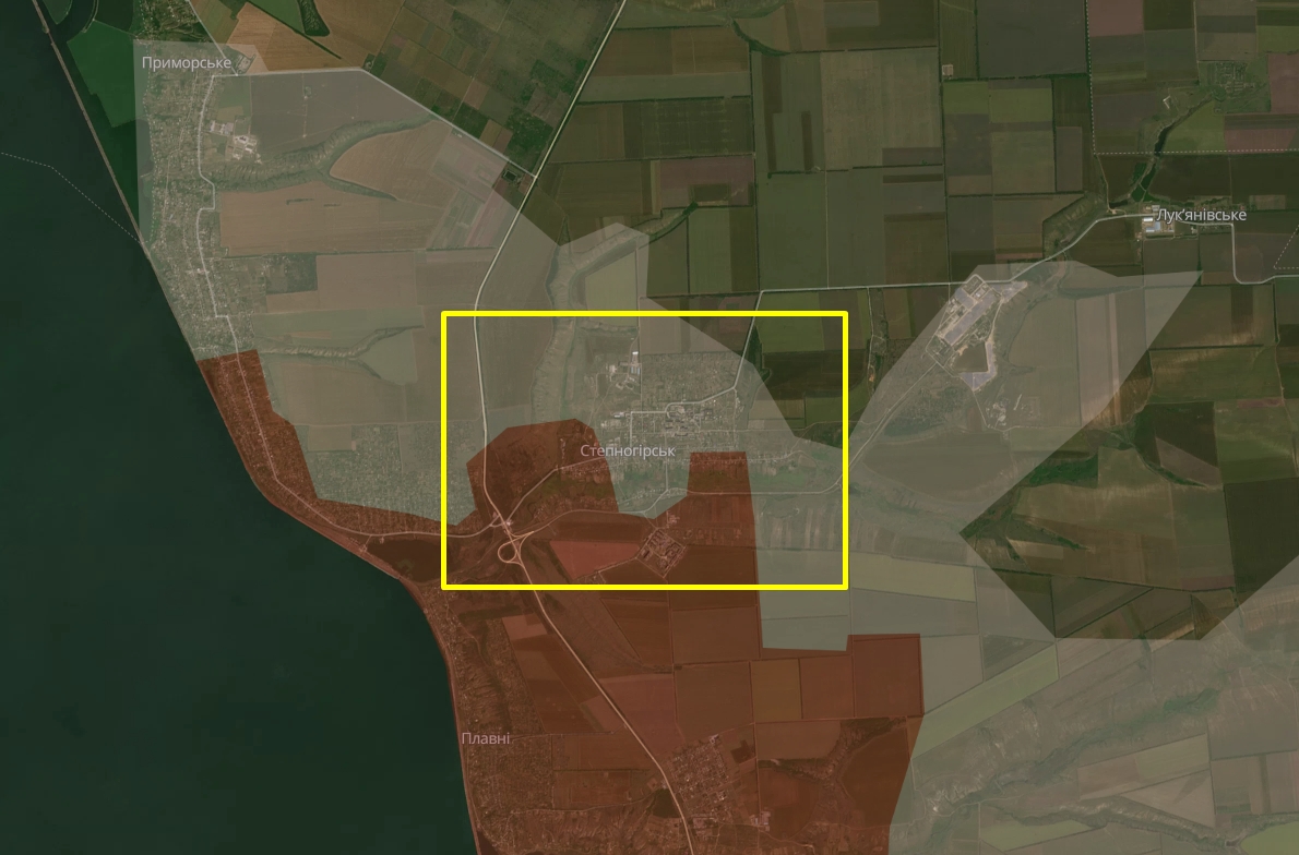 Stepnohirsk on the Deepstate map as of May 17, 2026