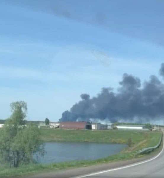 Fire at the Nurlino Linear Production and Dispatching Station (LPDS) in Bashkortostan, May 16, 2026. Photo credits: UFARB