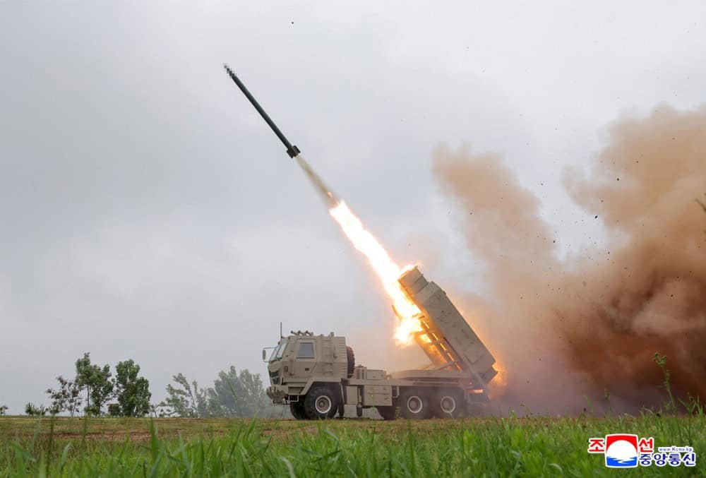 Testing of the North Korean analogue of HIMARS. Photo credits: KCNA