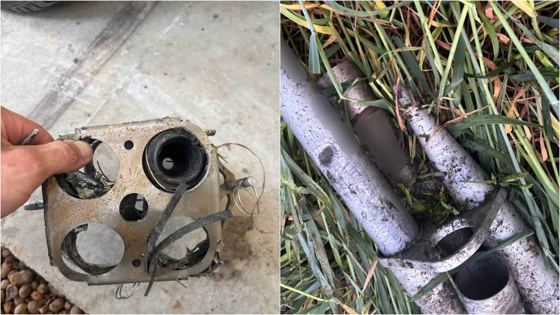 Part of the unguided aircraft rocket launcher of a Ukrainian drone. May 2026. Photo credits: t.me/tactical_13