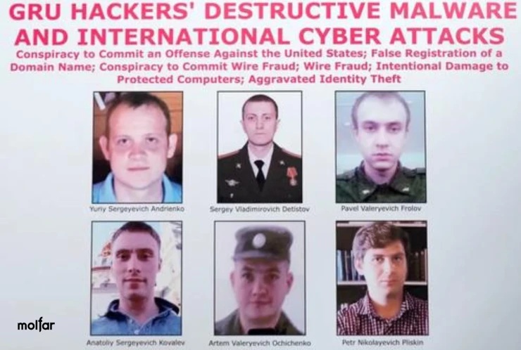 Officers from military unit 74455 accused of cyberattacks. 2020. Photo credits: Molfar.Institute
