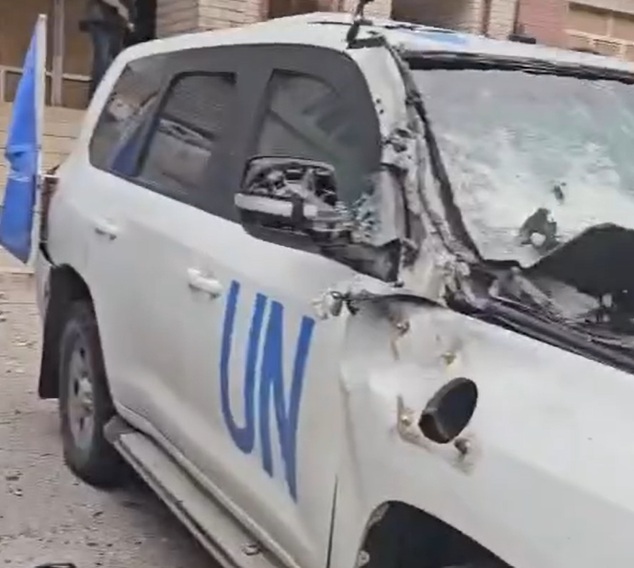 Russians Attacked UN Mission Vehicle in Kherson Twice with FPV Drones