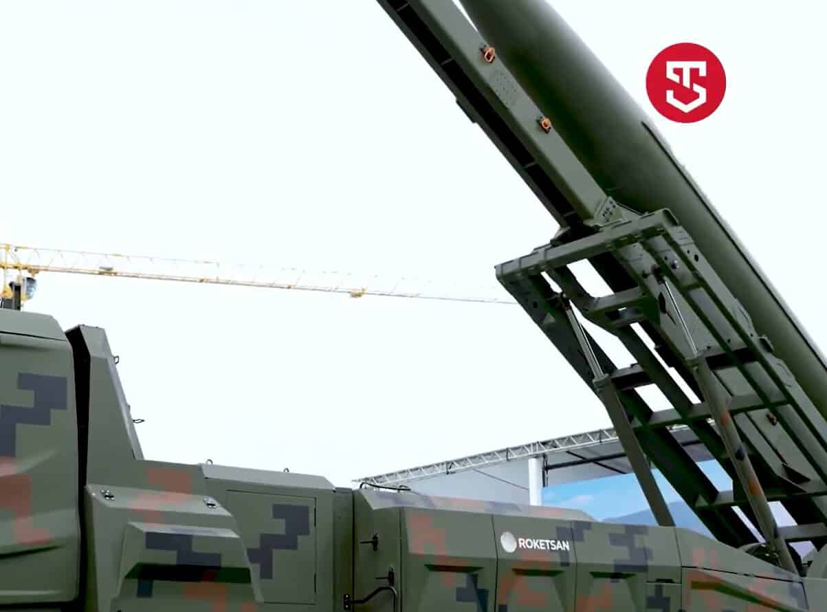 Tayfun Block-4 with its launch system. Photo credits: @SavunmaSanayiST on X