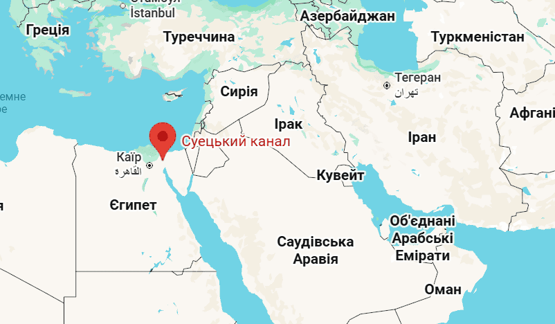 Суецький канал. Мапа: Google Maps