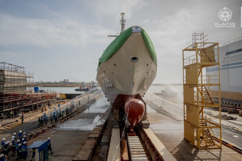 Церемонія спуску на воду корвета HMS AlMadinah. Фото: Міністерство оборони Саудівської Аравії.
