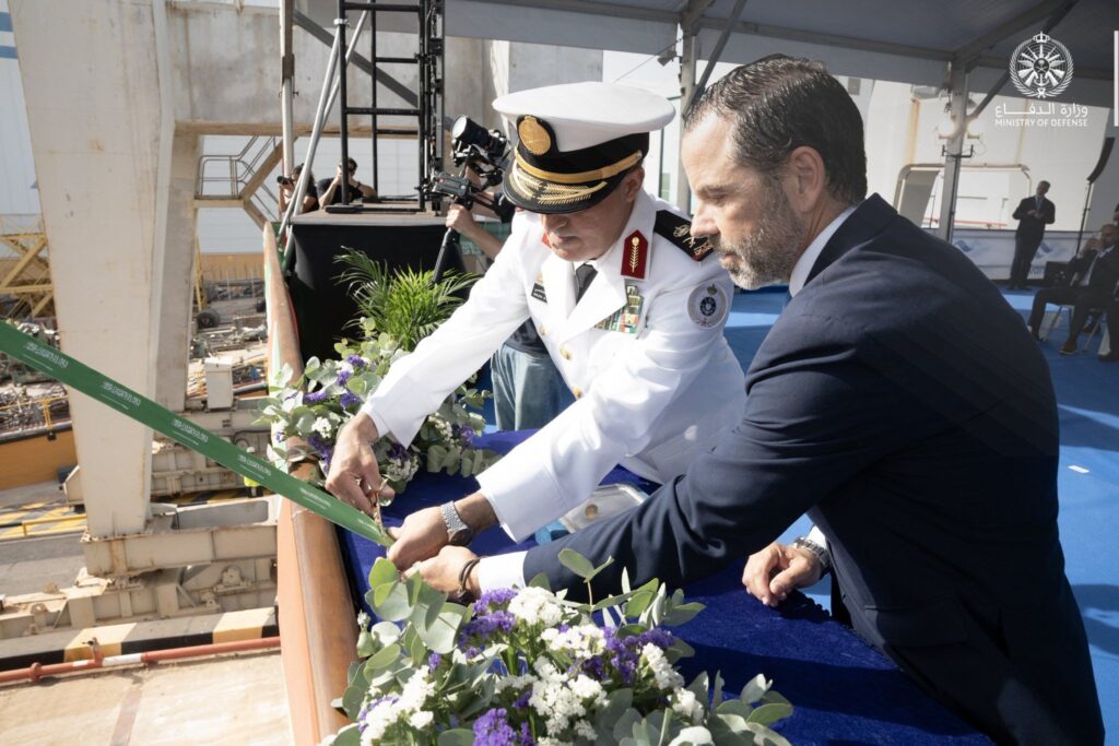 Церемонія спуску на воду корвета HMS AlMadinah. Фото: Міністерство оборони Саудівської Аравії.