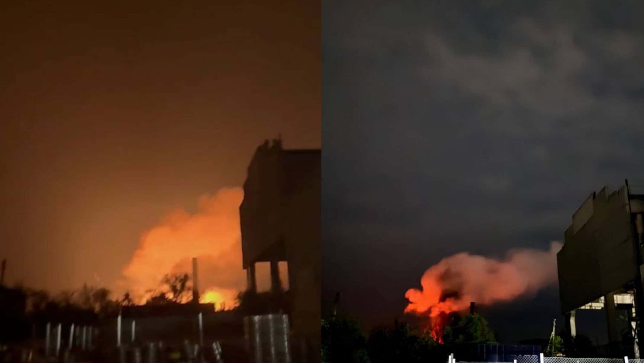 Drones Strike Oil Depot in Occupied Luhansk