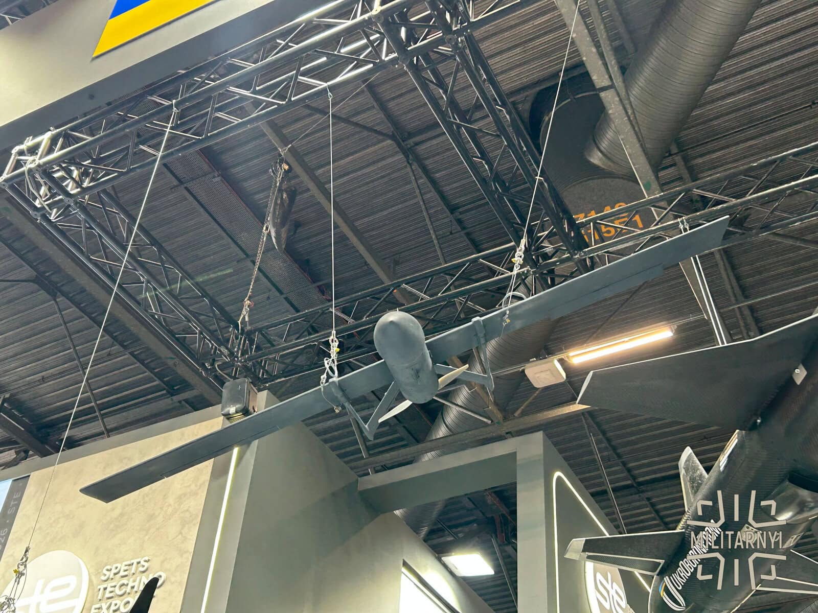 The Ukrainian SPECTR decoy drone by OM Defence Systems at the Eurosatory exhibition. June 2026. Photo credits: Militarnyi