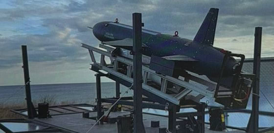 A UAV-290 attack jet drone on a ground launch platform. Photo credits: Ukroboronprom