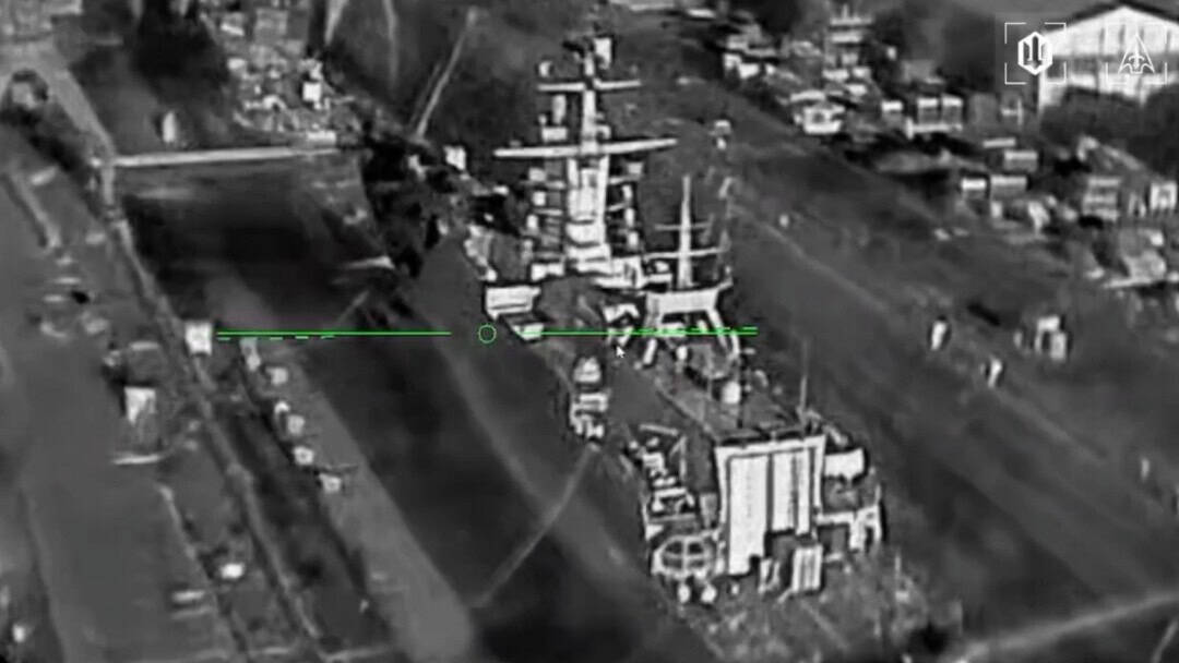 Damage to the Russian corvette Boikiy. St. Petersburg, June 3, 2026. Screenshot from a Ukrainian Special Operations Forces video