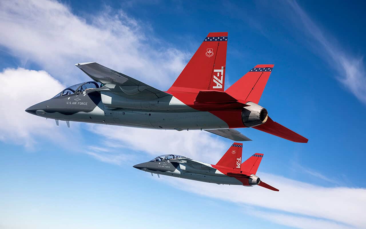T-7A Red Hawk training aircraft in flight. Photo credits: United States Air Force