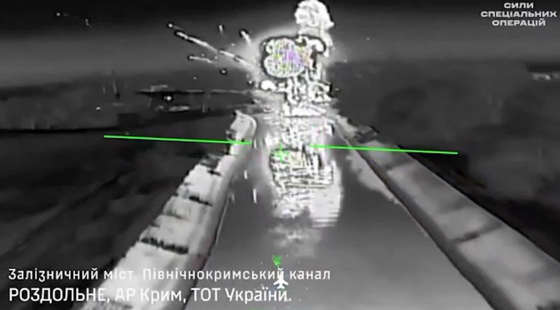 Special Operations Forces Destroyed a Railroad Bridge and a Repair Train in Crimea