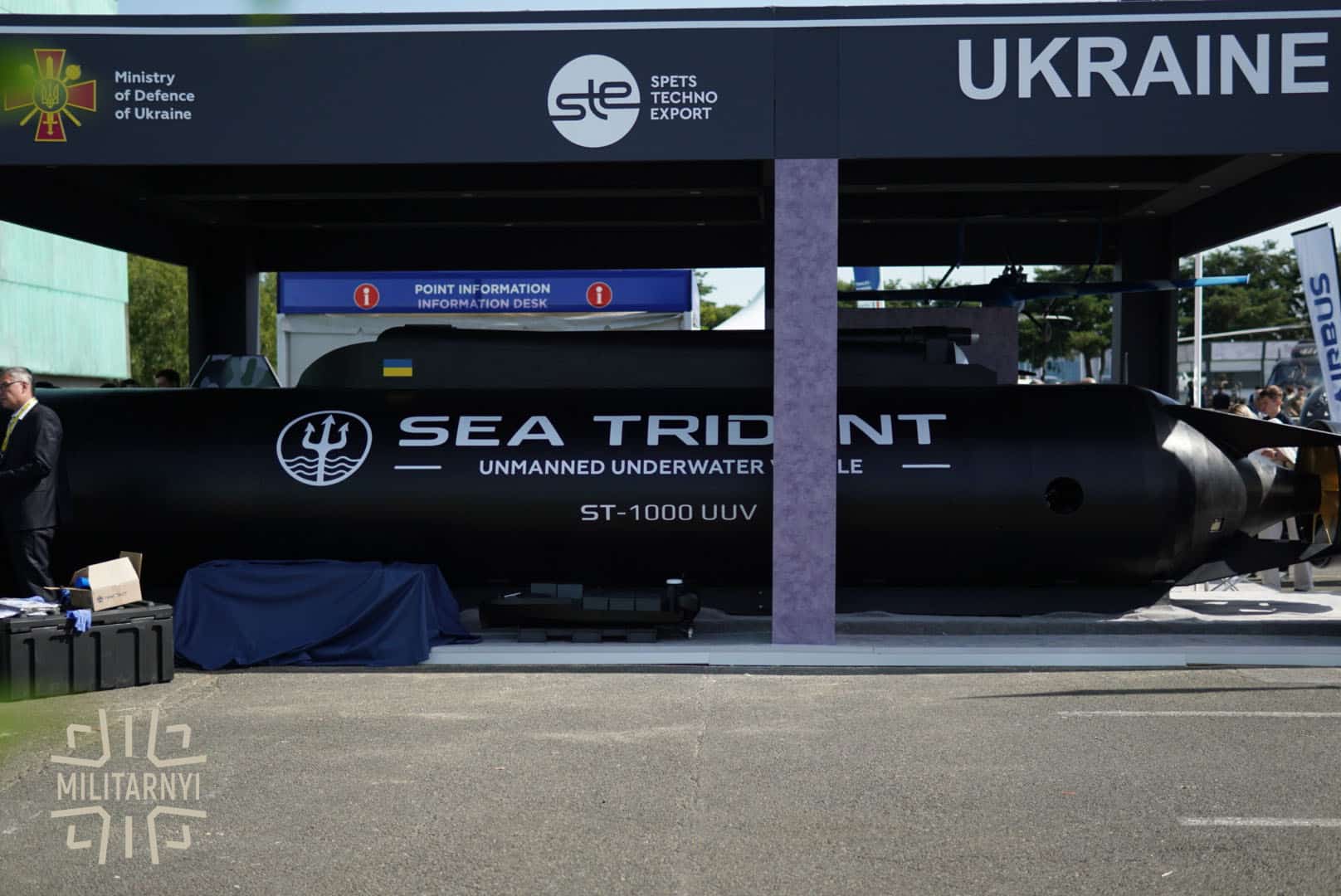 Український підводний дрон SEA TRIDENT на виставці Eurosatory у Парижі. Червень 2026. Фото: Мілітарний