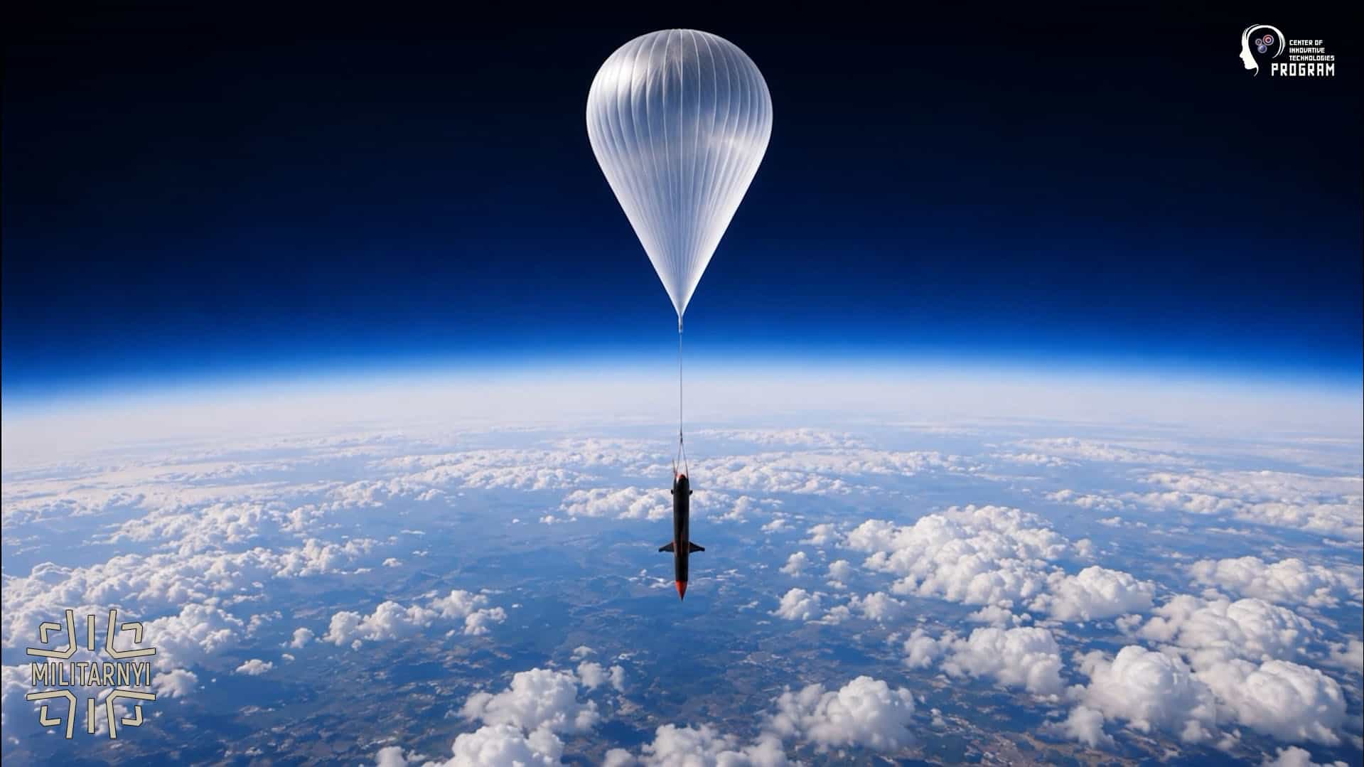 Launch of the Ukrainian DART rocket via aerostat. Rendering: Center of Innovative Technologies Program
