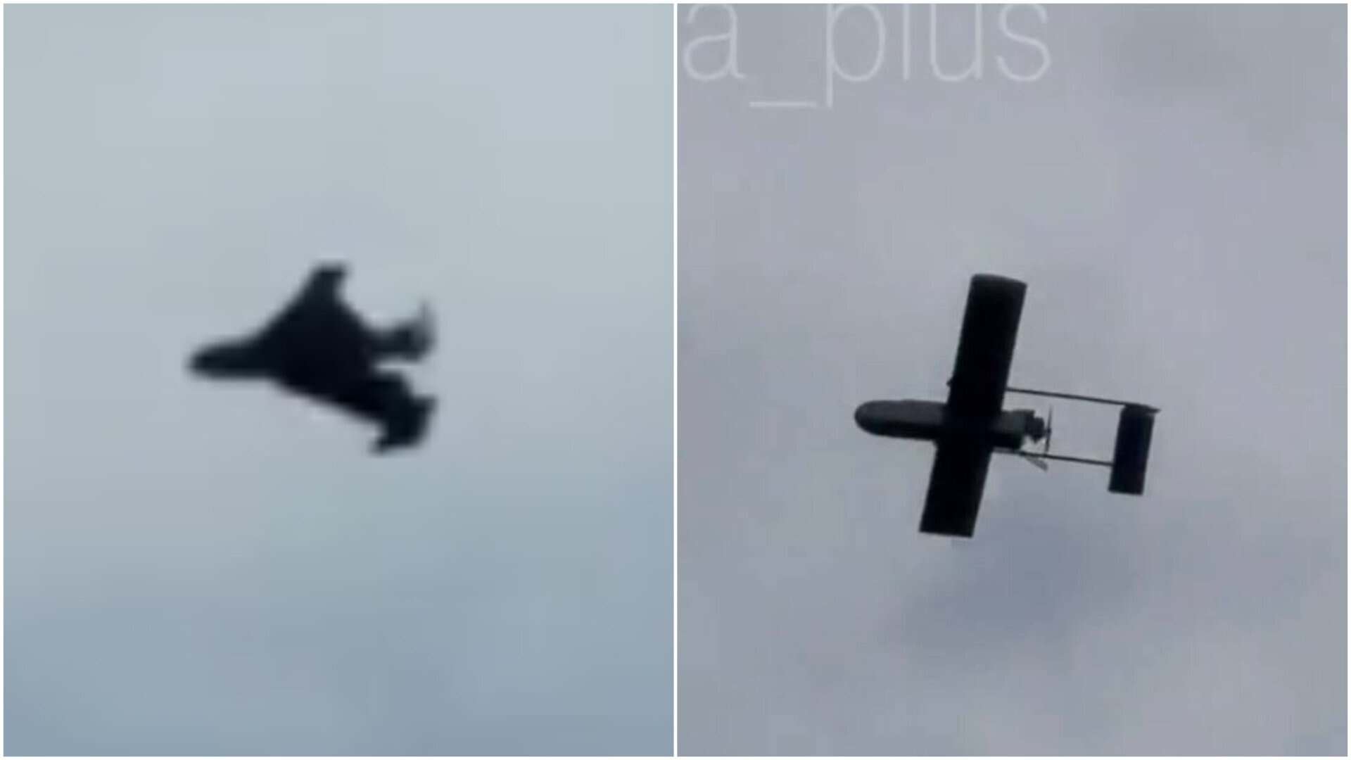 A Ukrainian Sichen drone and an FP-1 over the Moscow region on June 19, 2026. Screenshot from an Exilenova+ video