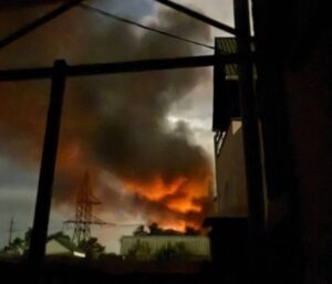 Fire at the 220 kV Bakhchisarai substation in the city of Bakhchisarai, Crimea. July 5, 2026. Photo credits: Exilenova+
