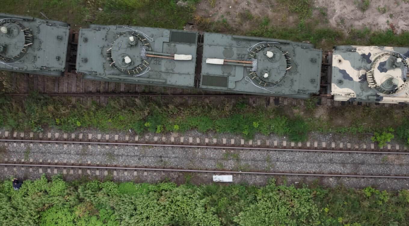 BMP-3 infantry fighting vehicles during transportation. July 2026. Video frame: High-Precision Systems holding company