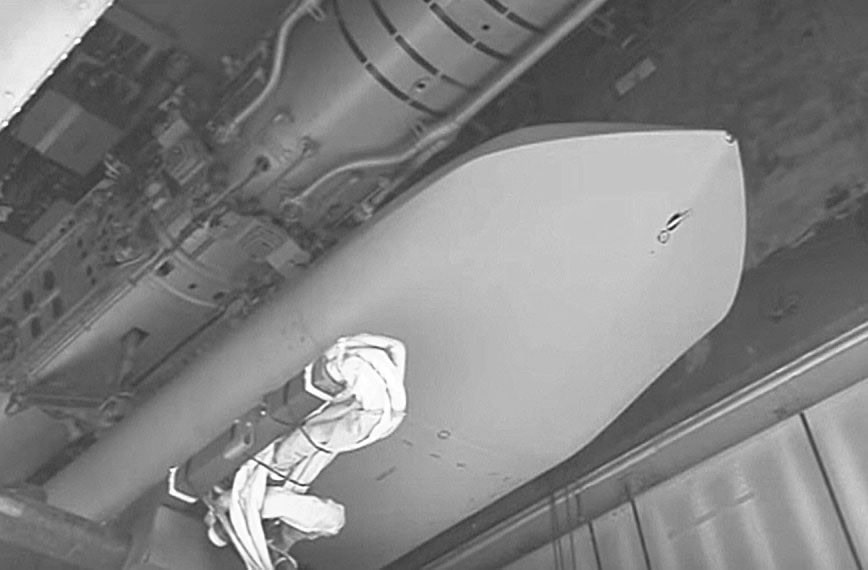 Крилаті ракети Х-101 у бомбовідсіку бомбардувальника Ту-160 на багатопозиційній пусковій установці 9А829К3. Фото: Міністерство оборони Росії.